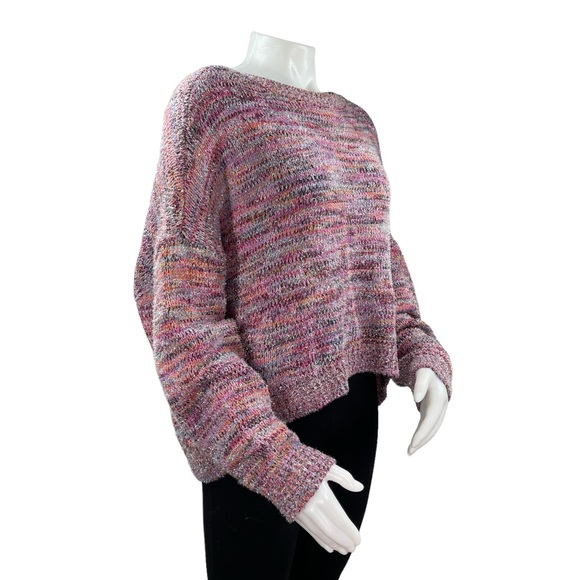 💕Wild Fable Pink Eyelash Tinsel Knit Drop Shoulder Scoop Neck Sweater NEW💕 - Picture 6 of 9